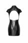 Preview: F309 Fantasy Wetlook-Minikleid mit Schnürung am Rücken