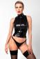 Preview: F324 Glam Wetlook-Top mit PVC Korsett