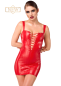 Preview: F364 Bombshell Minikleid mit Schnürung Rot