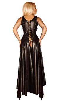 F069 Langes Kleid mit Schnürung am Rücken
