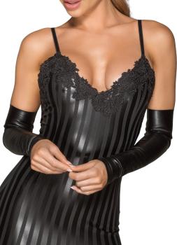 F213 Elastische fingerlose Handschuhe aus Ökoleder