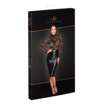 F228 Midikleid mit weichem Spitzenoberteil