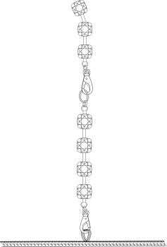 F306 Mirage Catsuit mit Strass-Schmuckkette auf dem Rücken