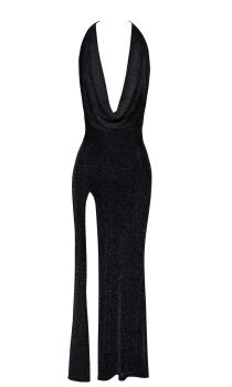 F373 Onyx Liquid Long dress