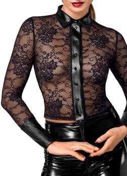 F377 Noirelle Lace Button-up Shirt