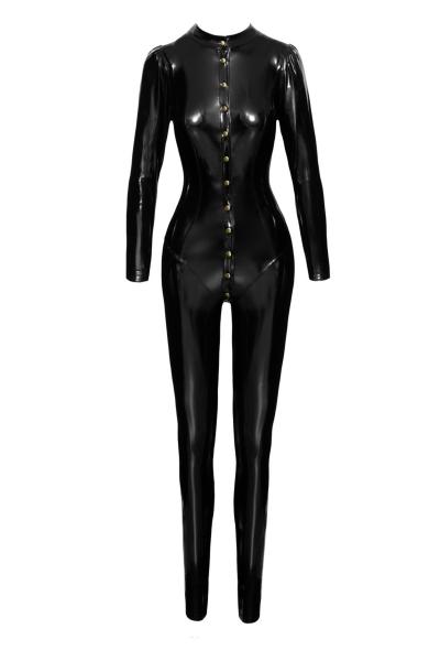 F247 Langer PVC-Overall zum Knöpfen