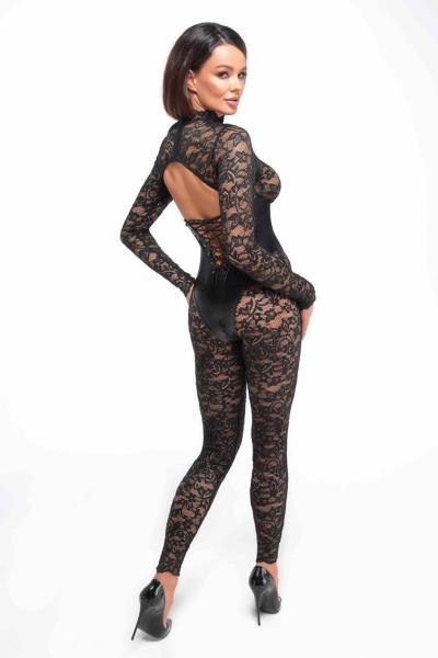 F299 Enigma Spitzencatsuit mit Unterbrustmieder