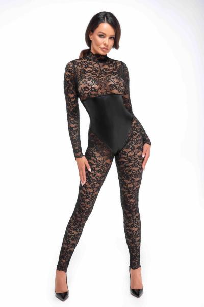F299 Enigma Spitzencatsuit mit Unterbrustmieder