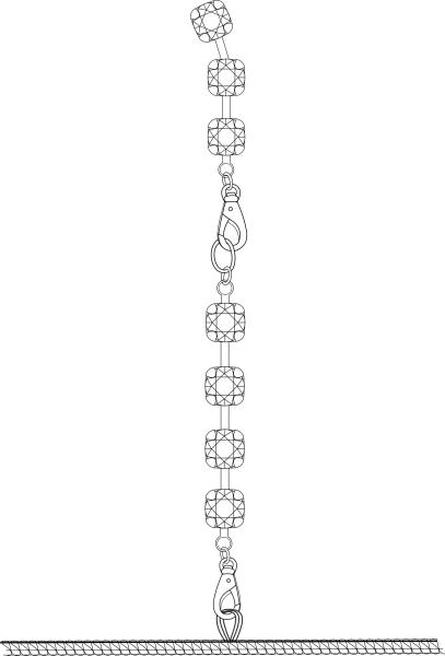 F306 Mirage Catsuit mit Strass-Schmuckkette auf dem Rücken