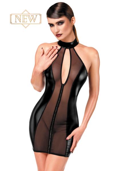 F370 Luxuria Kristall-Minikleid aus transparentem Material