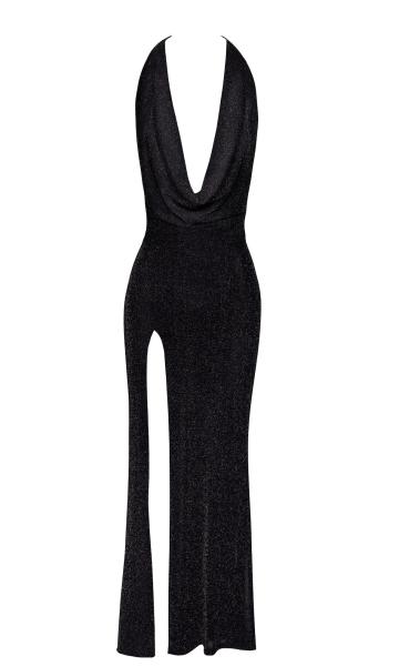 F373 Onyx Liquid Long dress